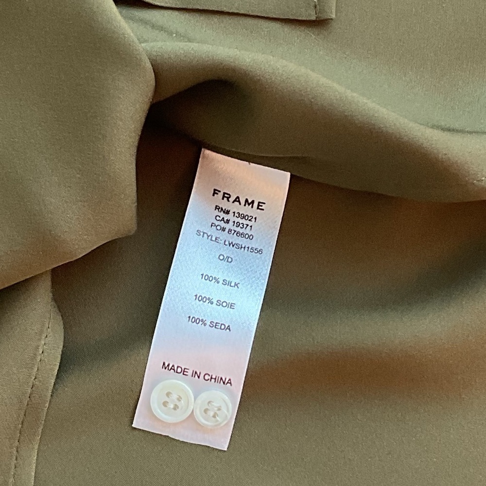 FRAME Denim women’s Epaulet Silk Shirt - Picture 6 of 7